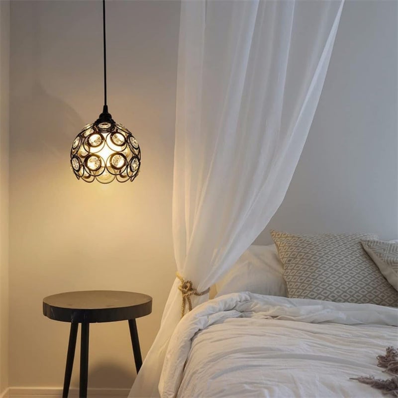 Bukela Ceiling Pendant & Lamp Holder, Metal Pendant Light Fitting, E27 Lamp Holder, Fitting Set with Braided Fabric Cable (Black 2pcs) - Image 2